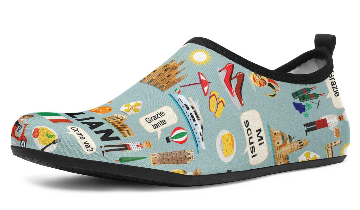 Italian Teacher Aqua Barefoot Shoes