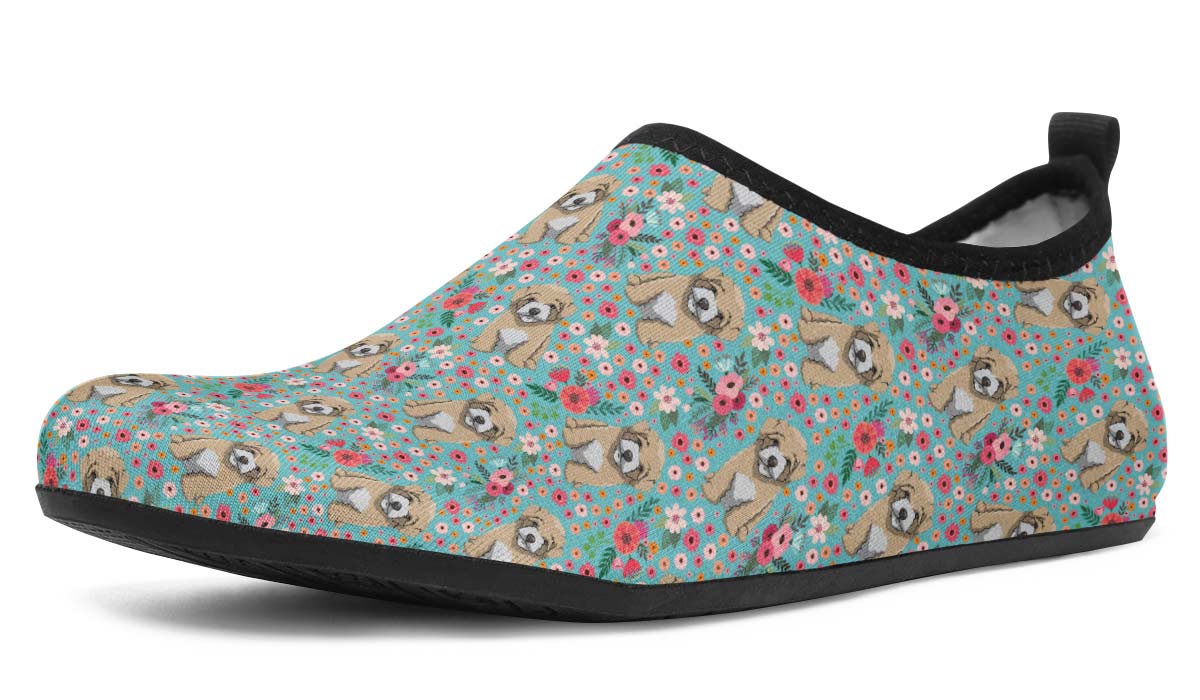 Maltipoo Flower Aqua Barefoot Shoes