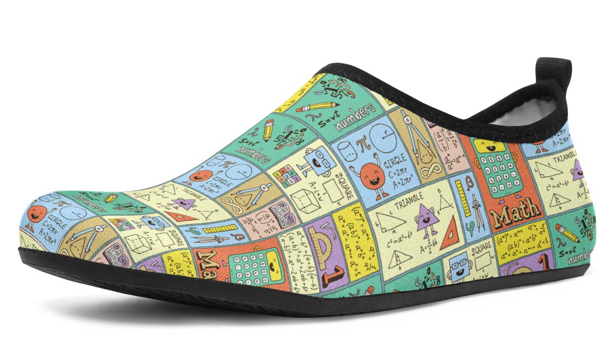 Mathematics Doodle Aqua Barefoot Shoes