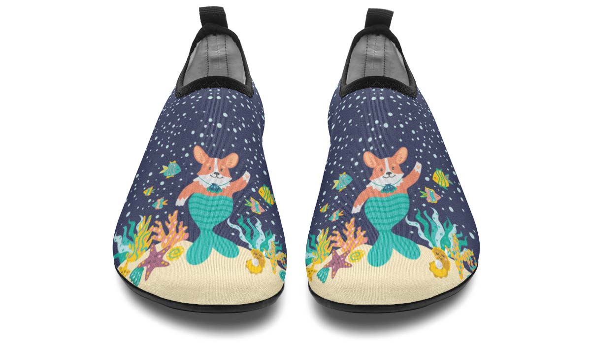 Mermaid Corgi Aqua Barefoot Shoes