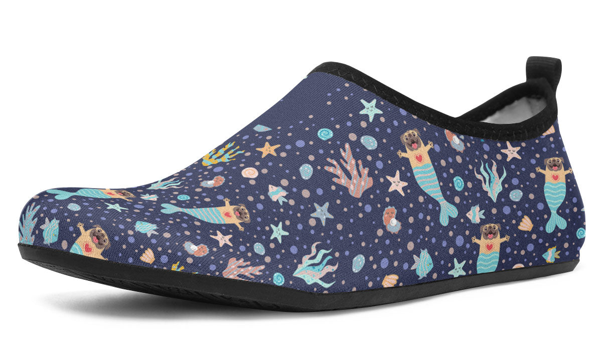 Mermaid Pug Aqua Barefoot Shoes
