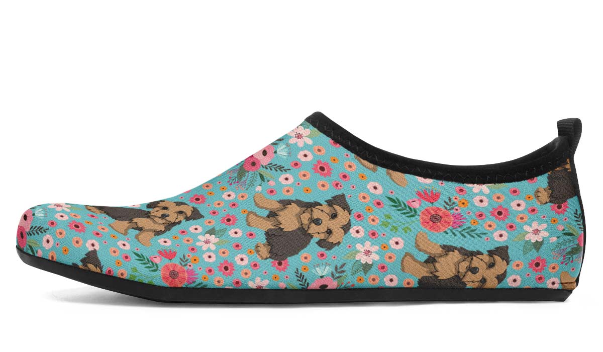 Morkie Flower Aqua Barefoot Shoes