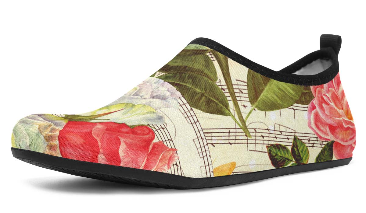 Music Roses Aqua Barefoot Shoes