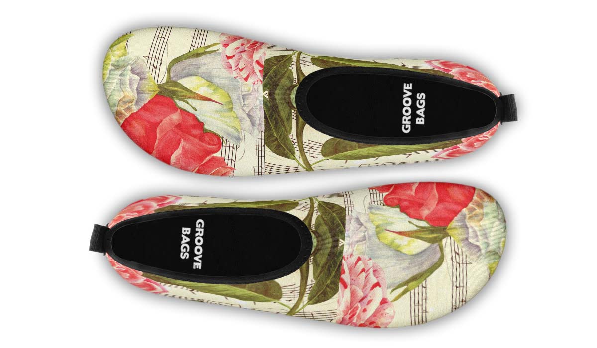 Music Roses Aqua Barefoot Shoes