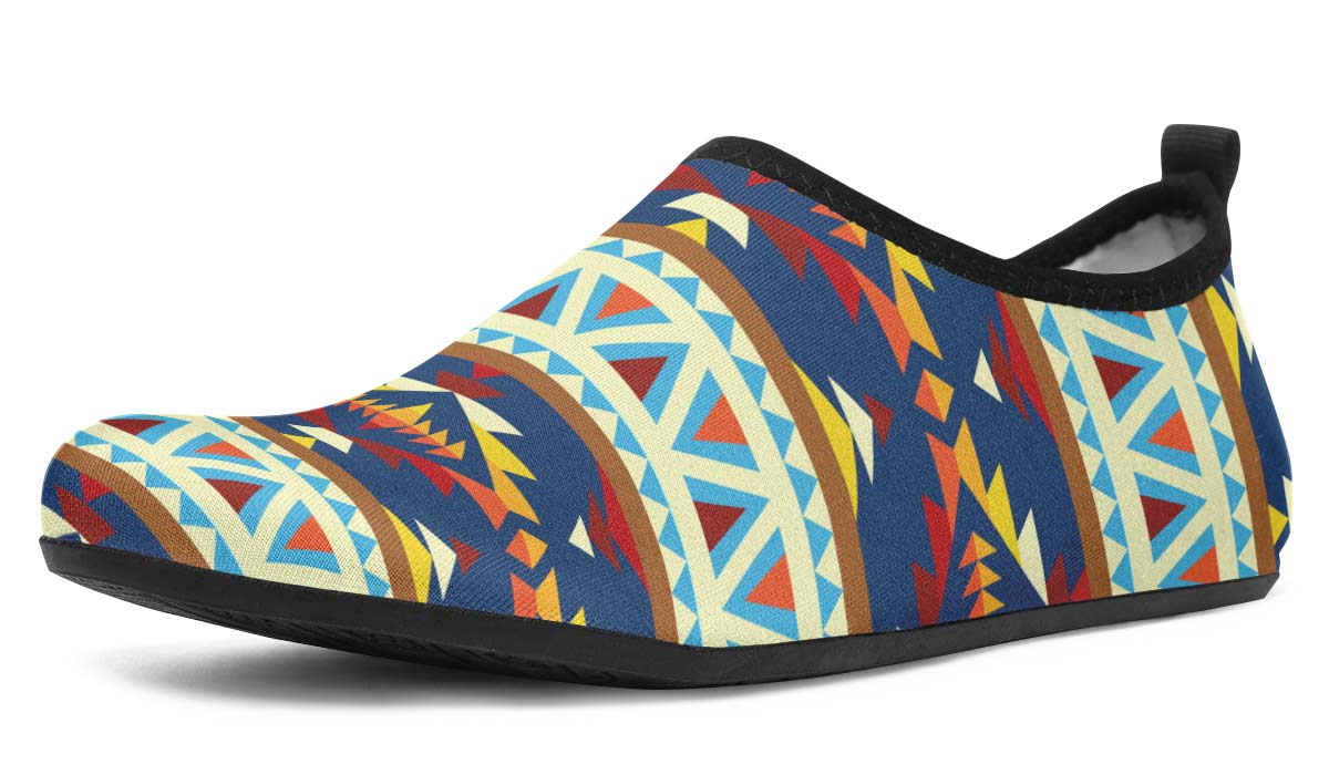 Native American Print Aqua Barefoot Shoes