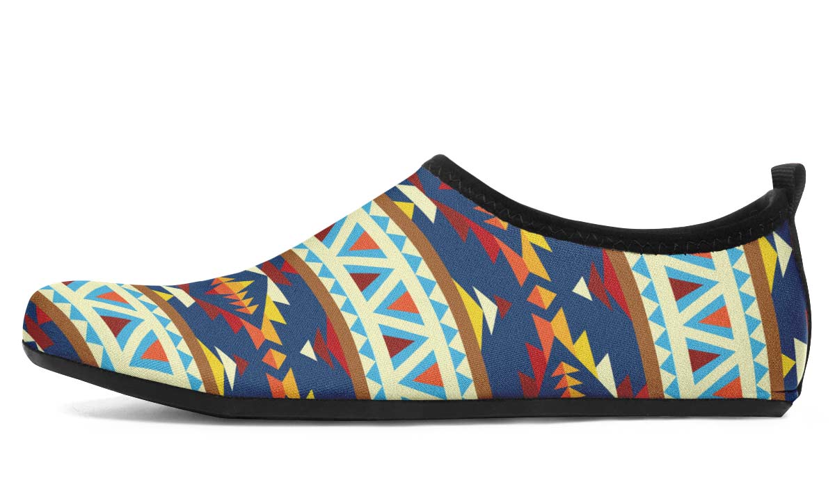 Native American Print Aqua Barefoot Shoes
