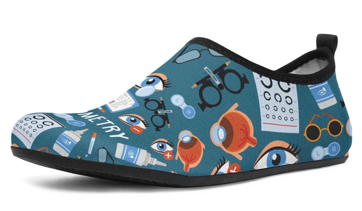 Optometry Themed Aqua Barefoot Shoes