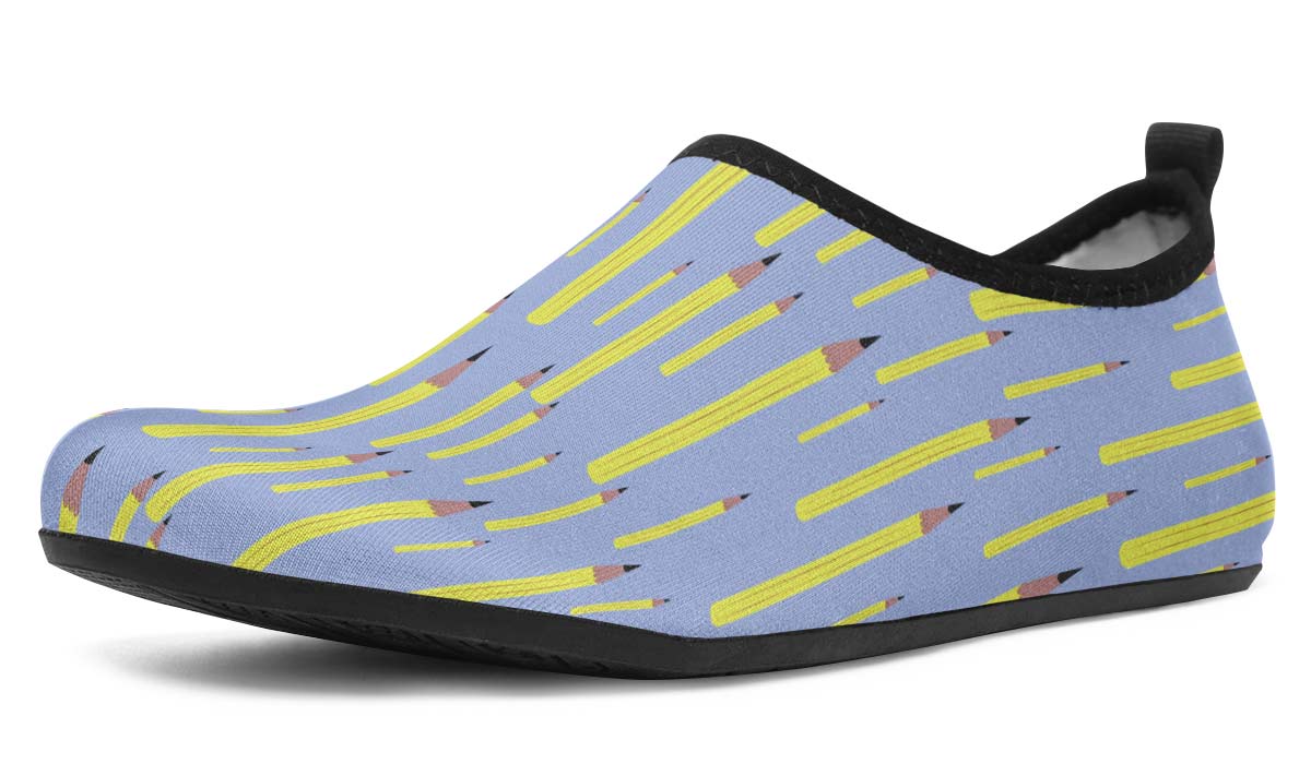 Pencil Pattern Aqua Barefoot Shoes