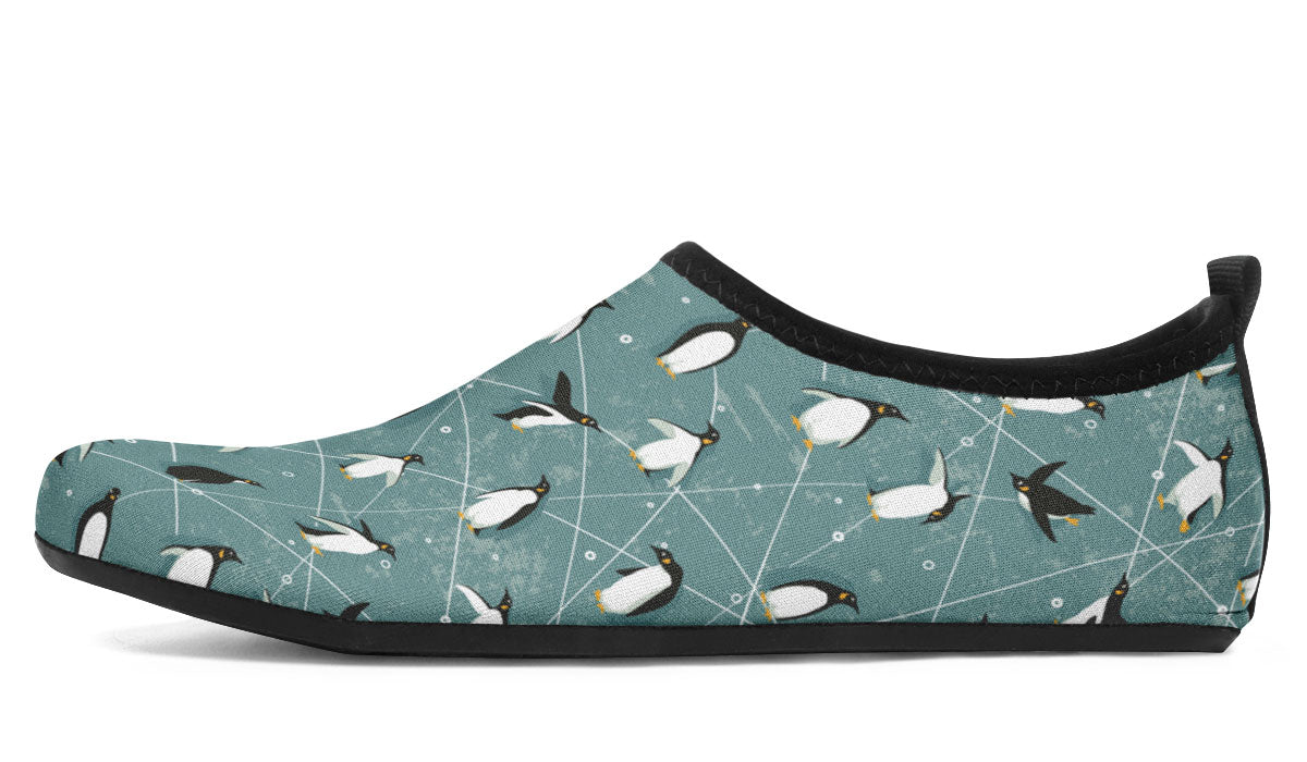 Penguin Pattern Aqua Barefoot Shoes