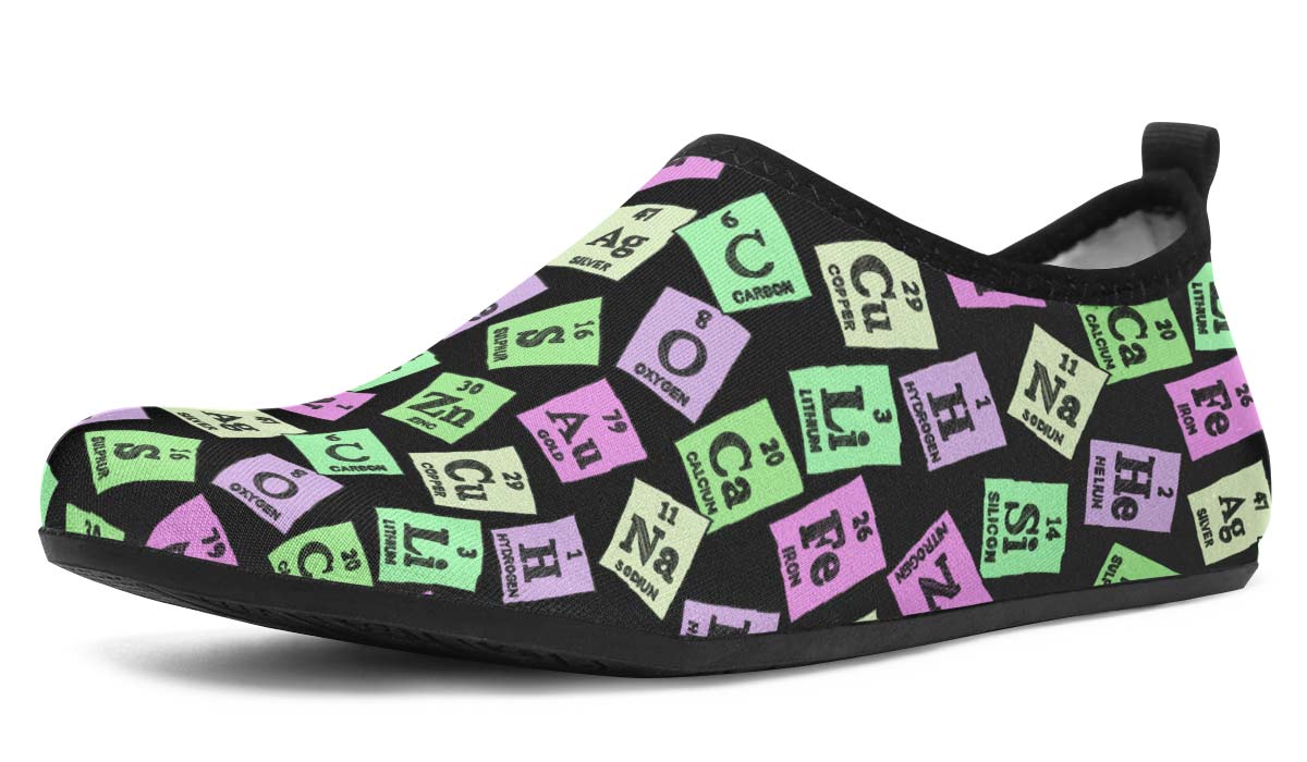 Periodic Table Pattern Aqua Barefoot Shoes