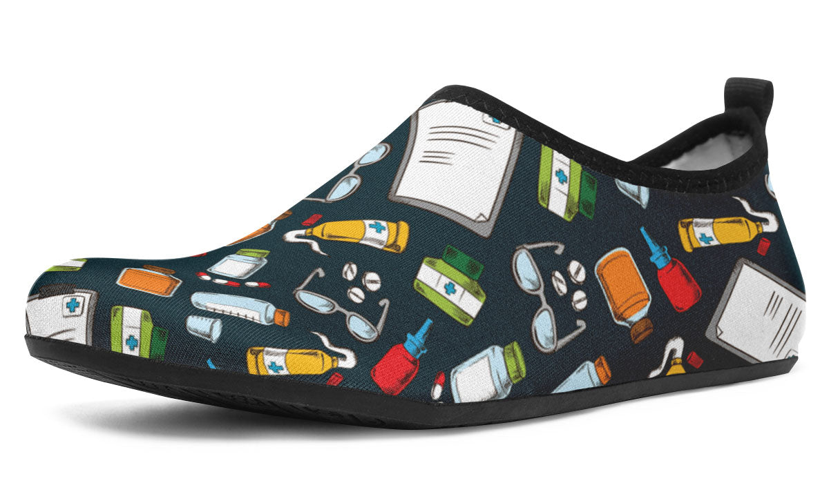 Pharmacist Pattern Aqua Barefoot Shoes