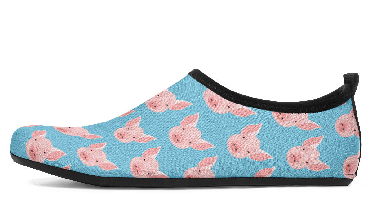Pig Pattern Aqua Barefoot Shoes