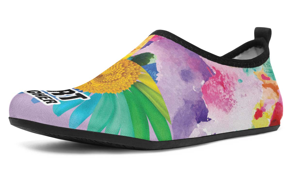 Rainbow Art Teacher Aqua Barefoot Shoes