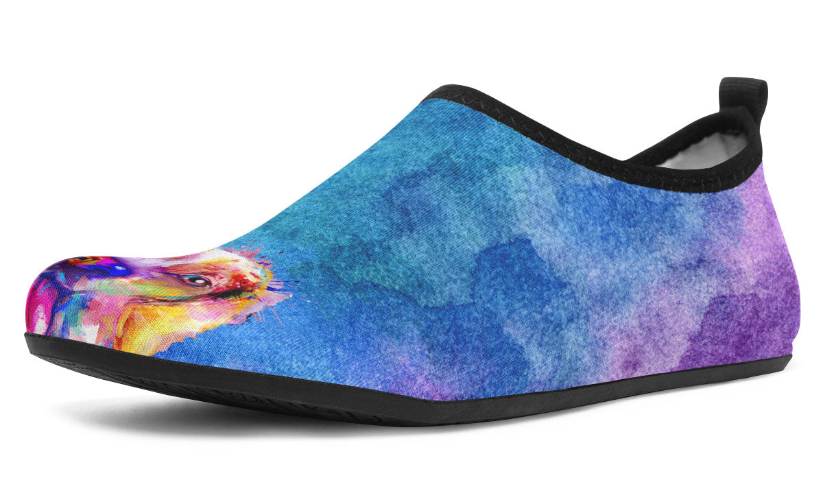 Rainbow Beagle Aqua Barefoot Shoes