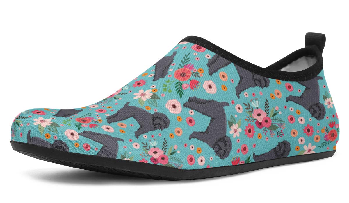 Schnoodle Flower Aqua Barefoot Shoes