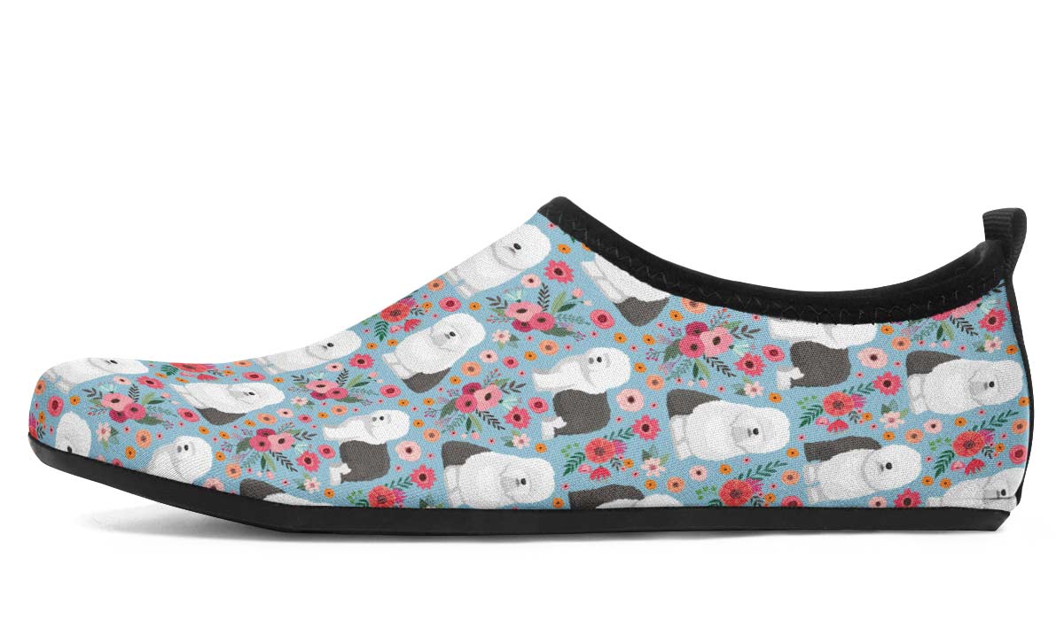 Sheep Dog Flower Aqua Barefoot Shoes