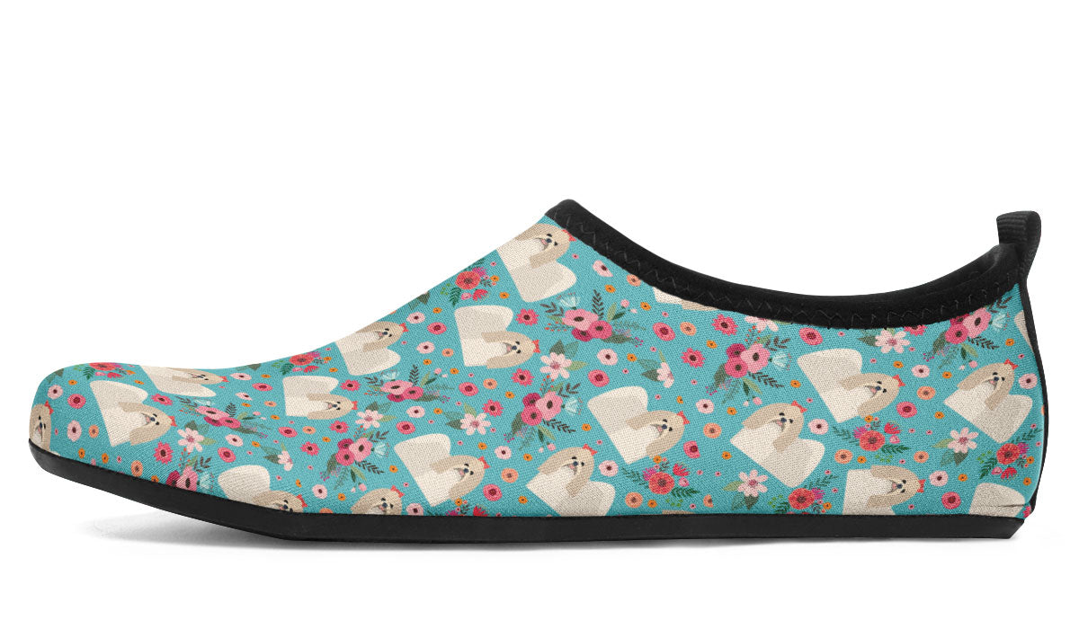 Shih Tzu Flower Aqua Barefoot Shoes