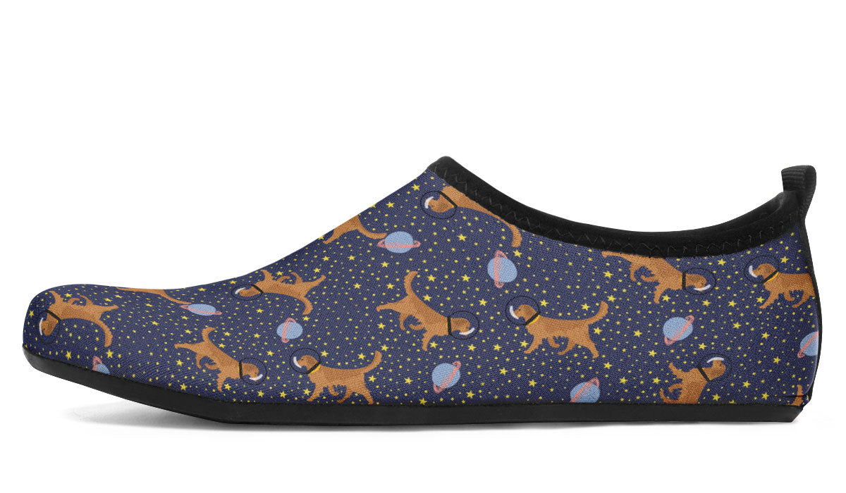 Space Golden Retriever Aqua Barefoot Shoes