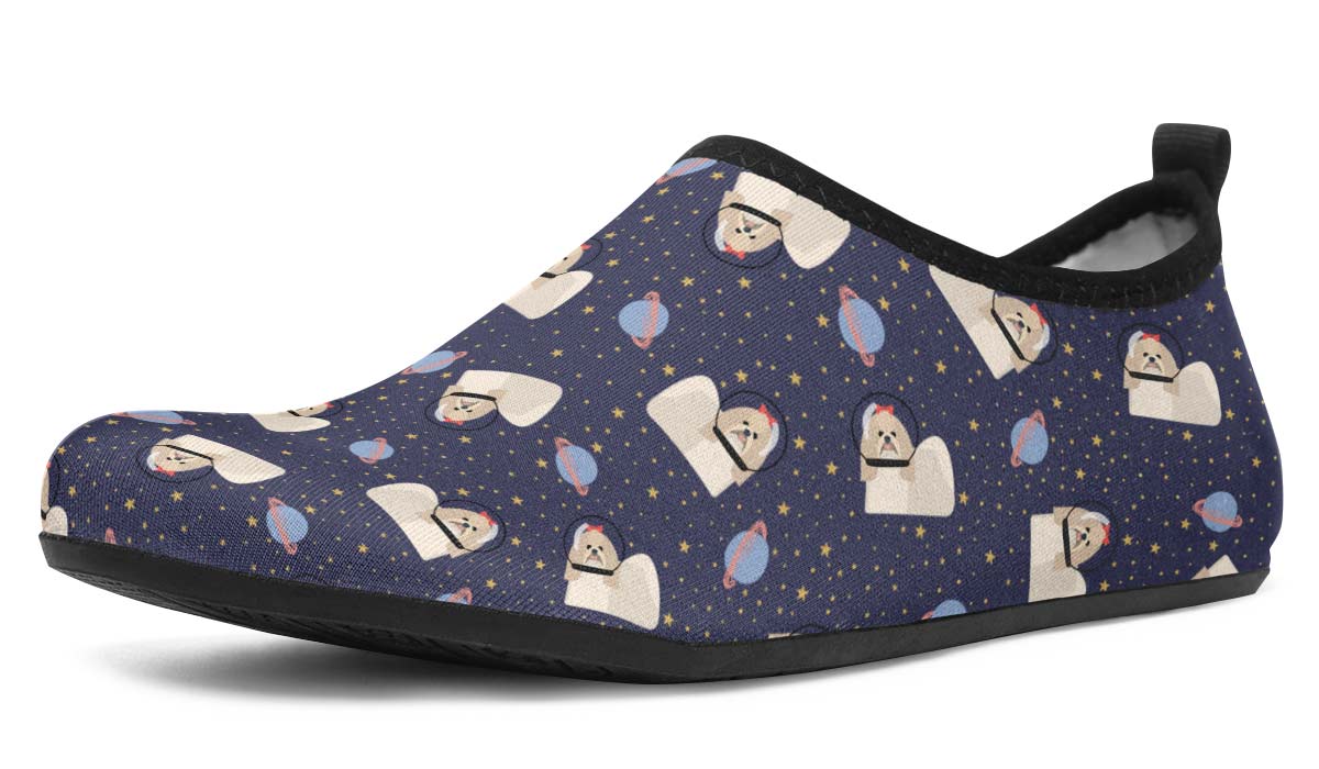 Space Shih Tzu Aqua Barefoot Shoes