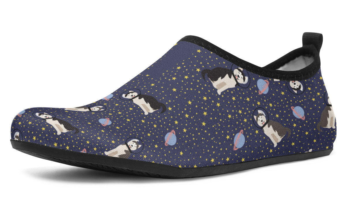 Space Siberian Husky Aqua Barefoot Shoes