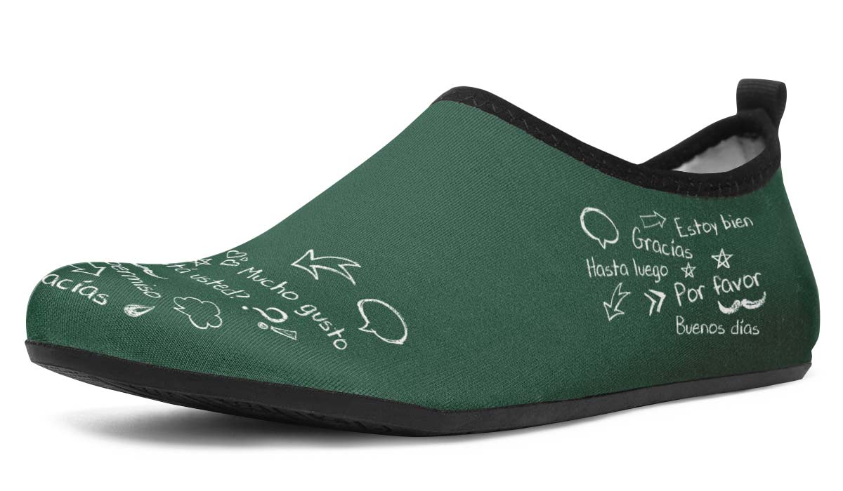 Spanish Chalkboard Aqua Barefoot Shoes