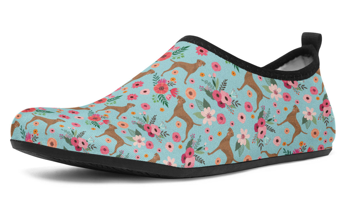 Vizsla Flower Aqua Barefoot Shoes