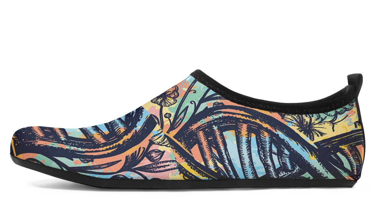 Watercolor DNA Chain Aqua Barefoot Shoes