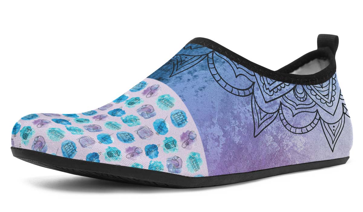 Watercolor Medical Set Aqua Barefoot Shoes