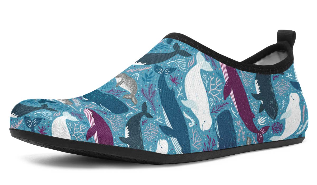 Whale Party Aqua Barefoot Shoes