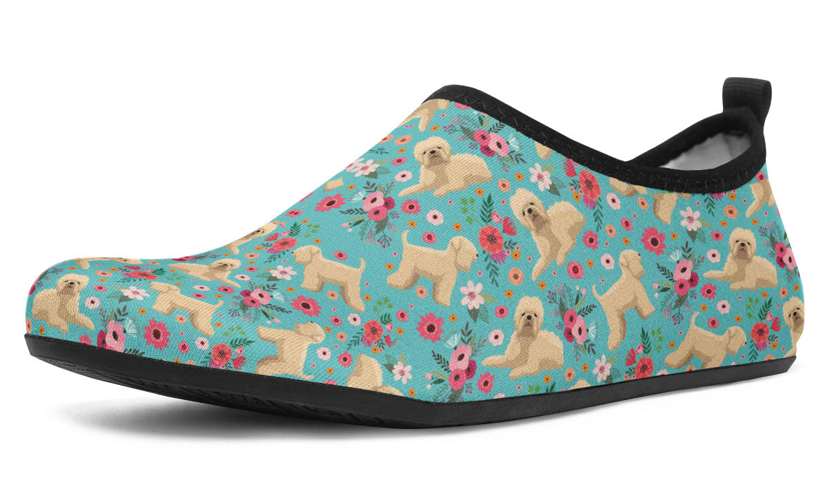 Wheaten Terrier Flower Aqua Barefoot Shoes