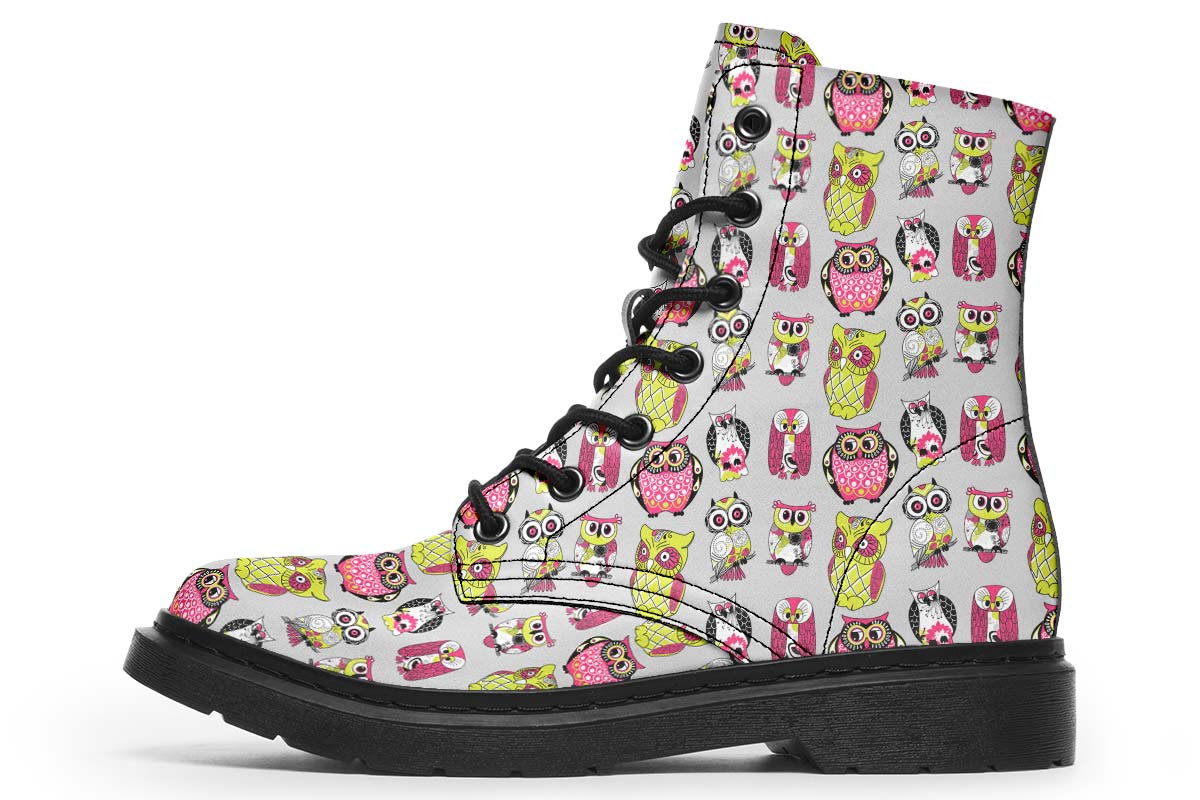 Colorful Owl Pattern Boots