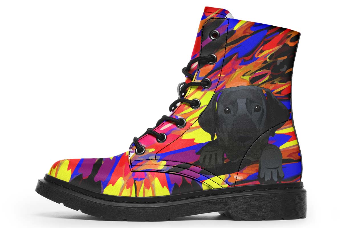 Colorful Black Labrador Dog Boots
