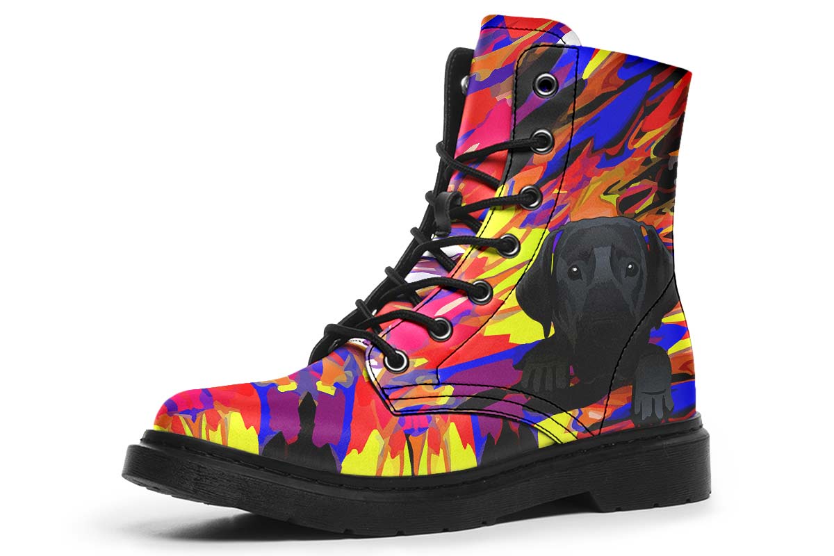 Colorful Black Labrador Dog Boots