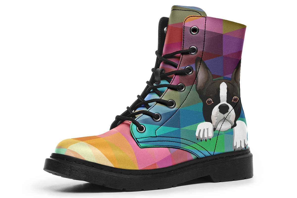 Colorful Boston Terrier Dog Boots