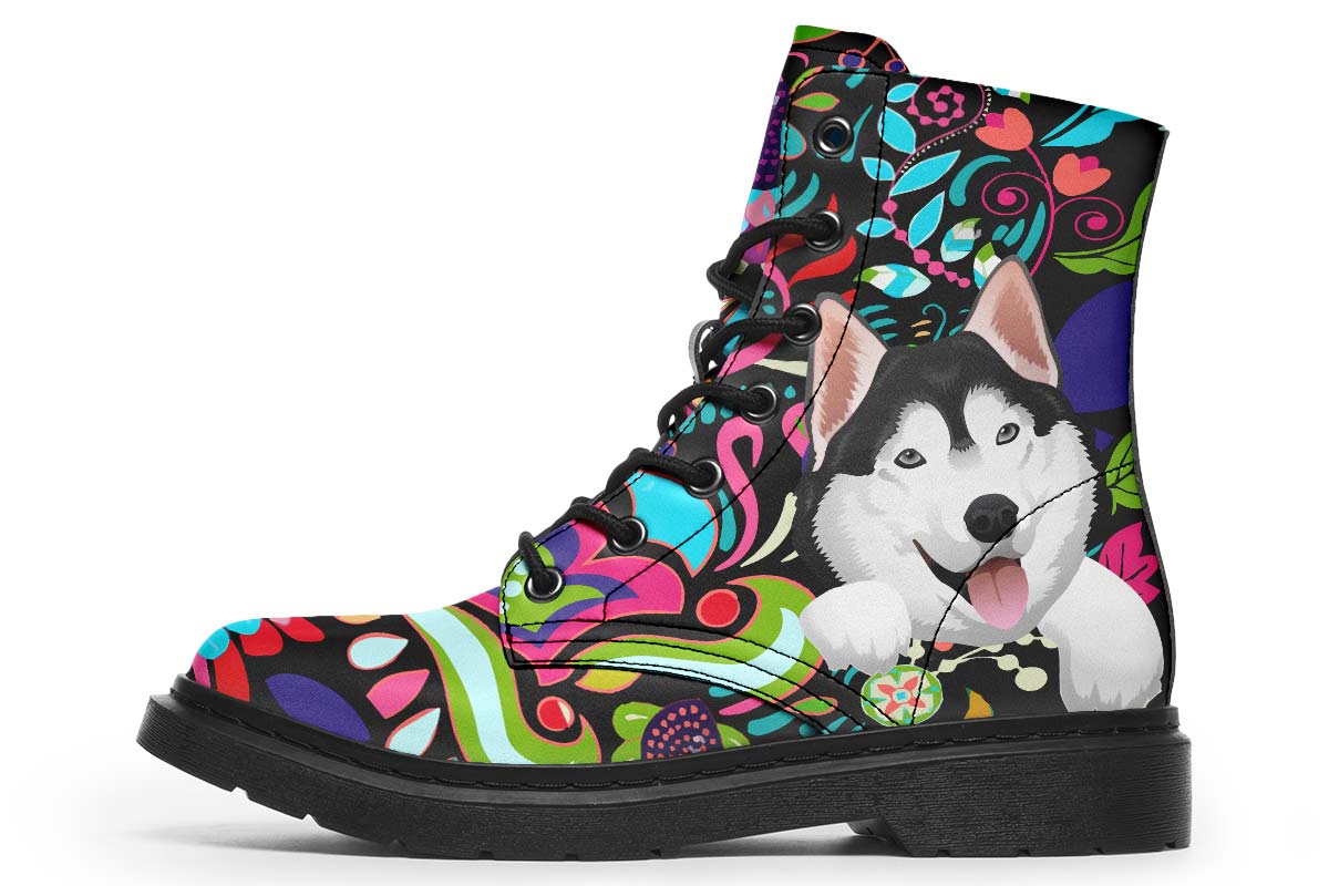 Colorful Siberian Husky Dog Boots
