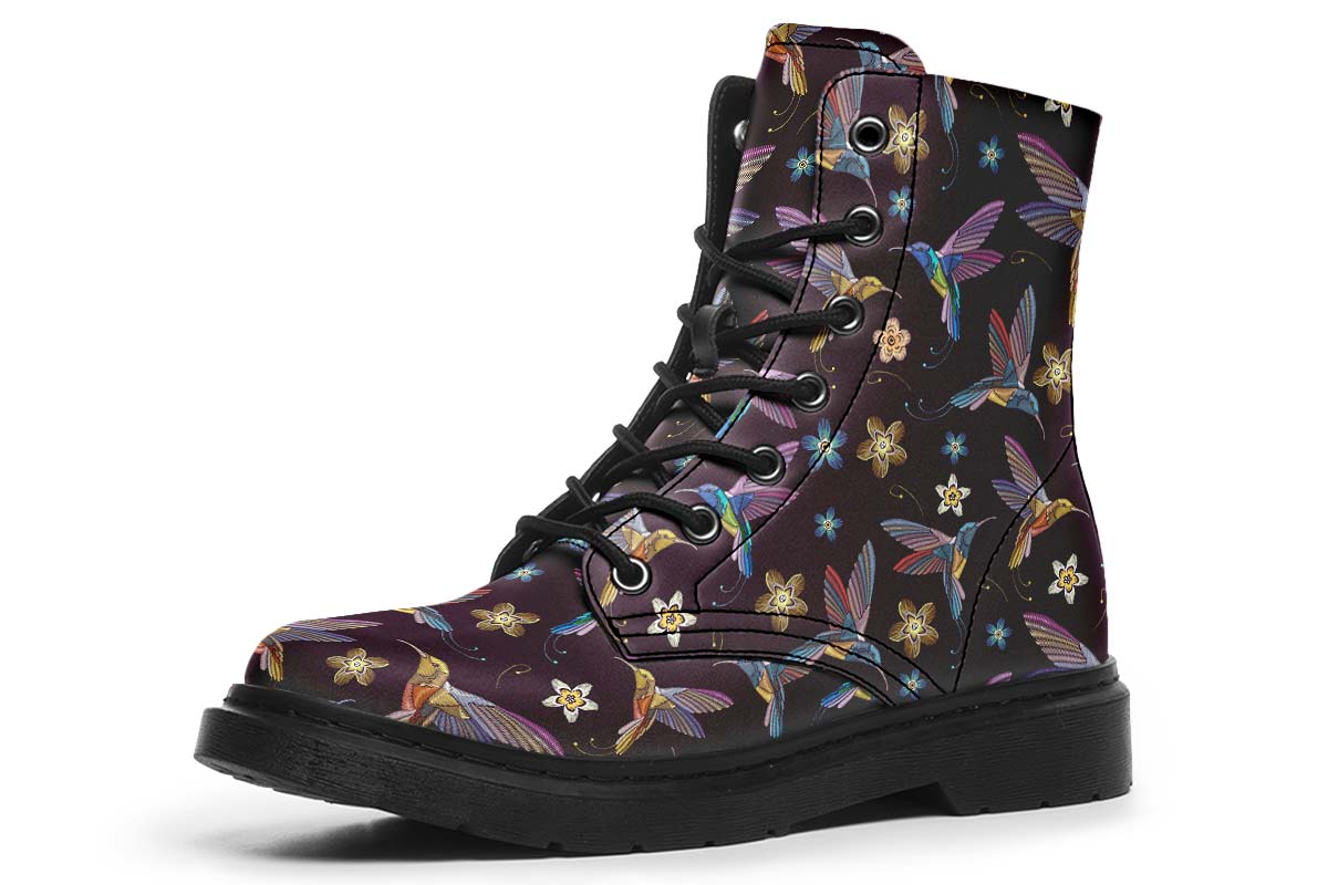 Embroidery Hummingbirds Boots