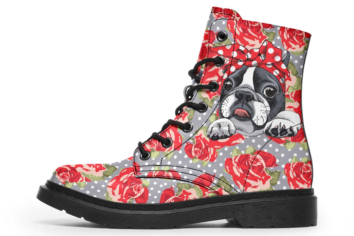 Floral Boston Terrier Boots