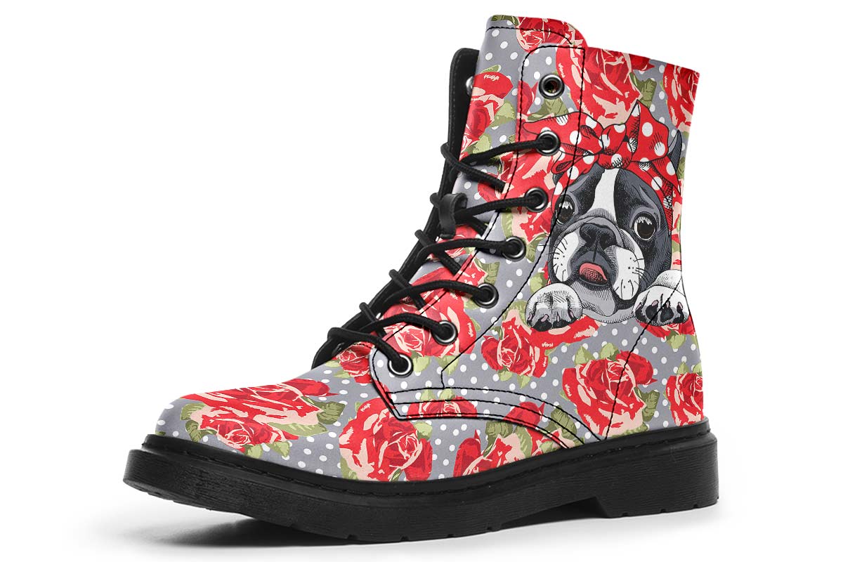 Floral Boston Terrier Boots