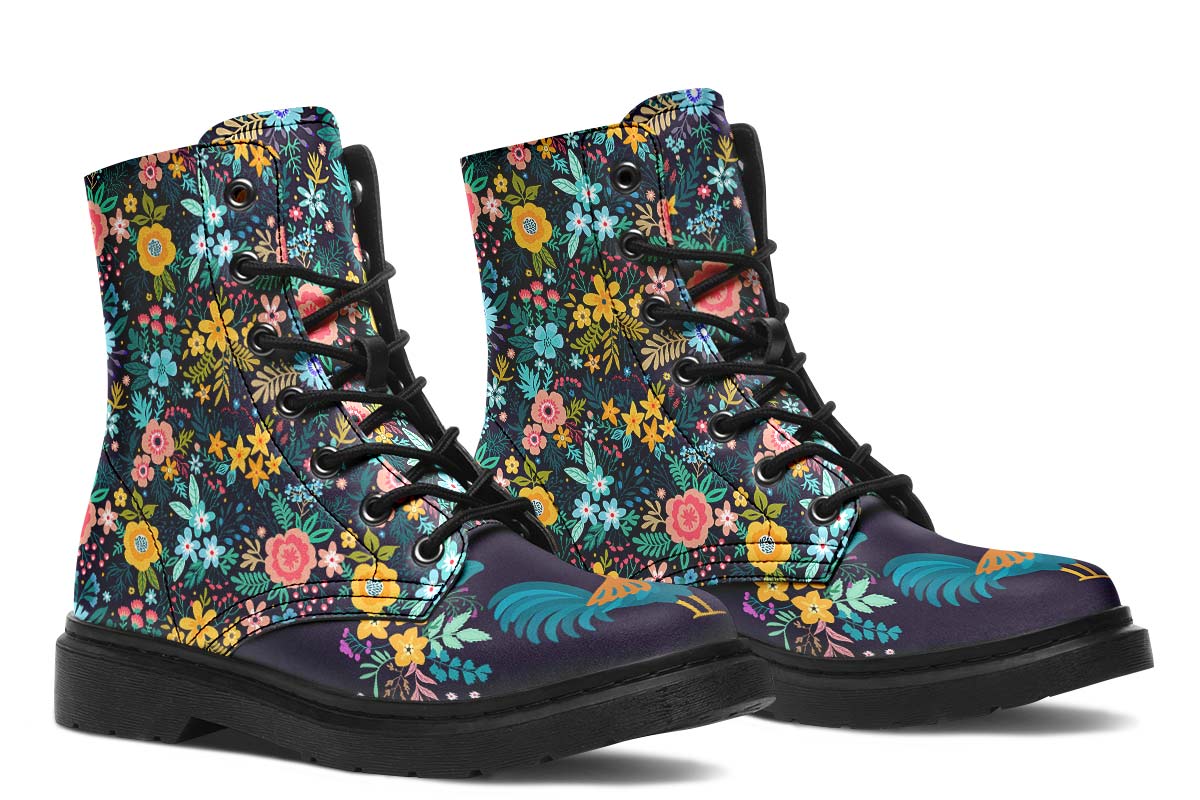Floral Rooster Boots
