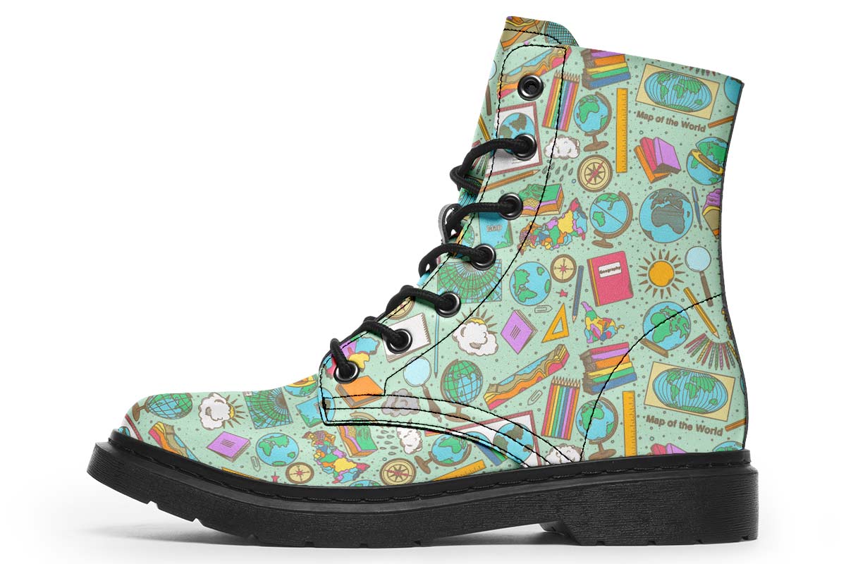 Geography Pattern Boots