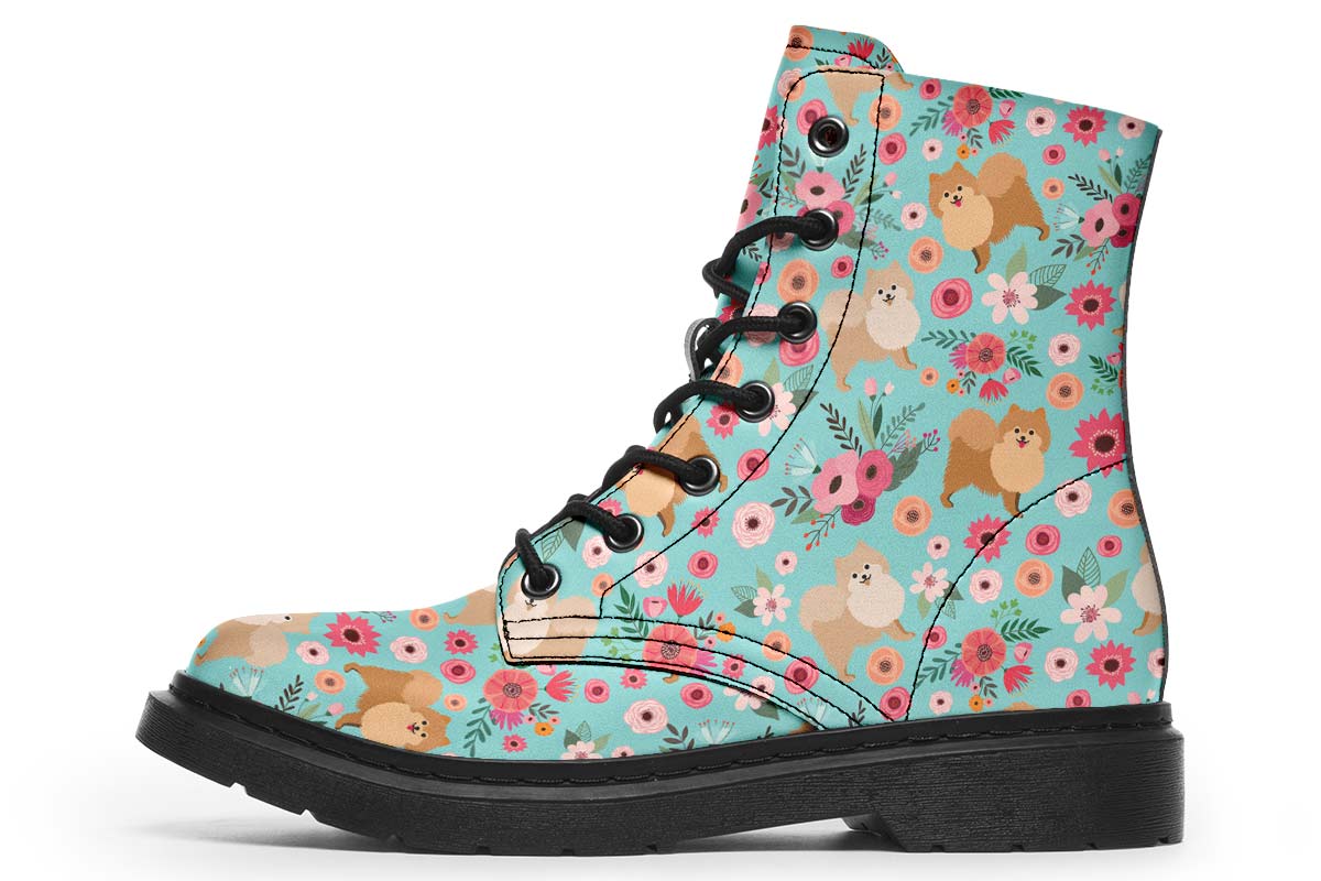 Pomeranian Flower Boots