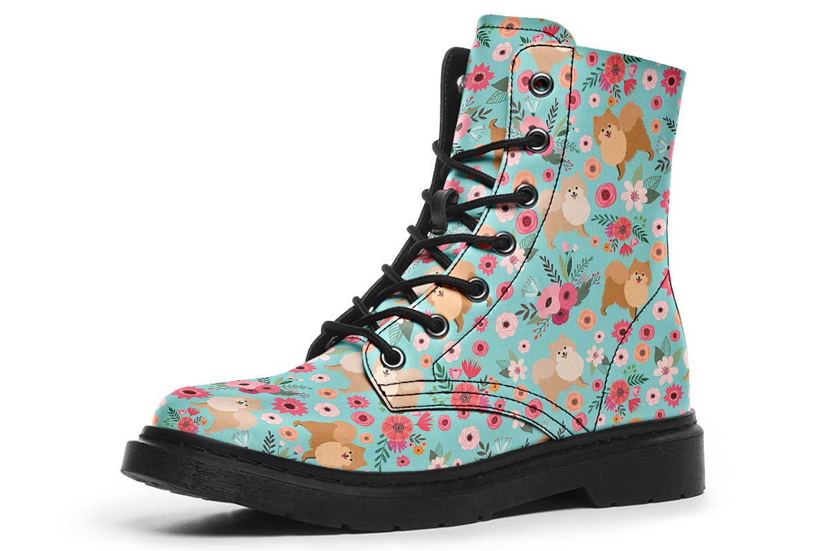 Pomeranian Flower Boots