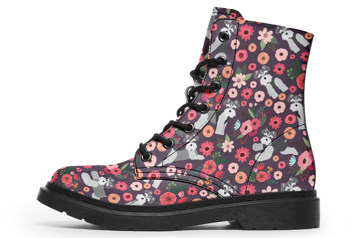 Schnauzer Flower Boots