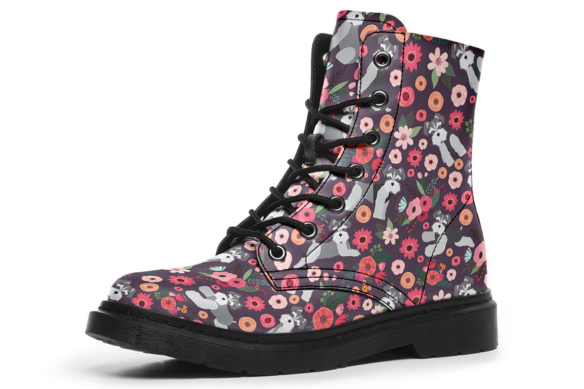 Schnauzer Flower Boots