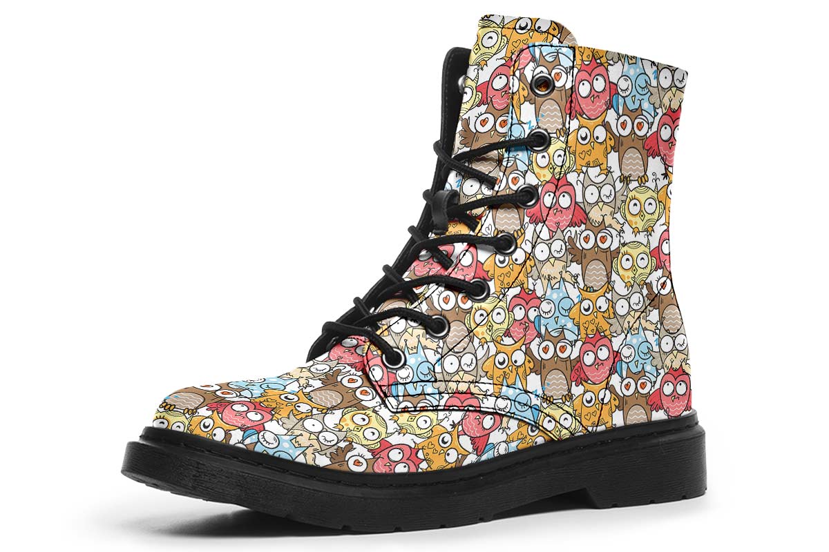 Silly Owl Pattern Boots