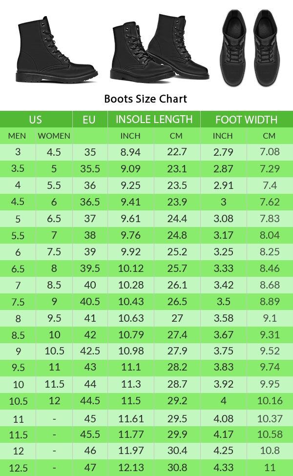 Timberland boots size chart on sale width