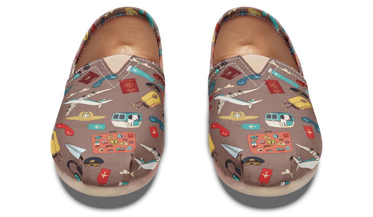 Airplane Travel Icons Casual Shoes