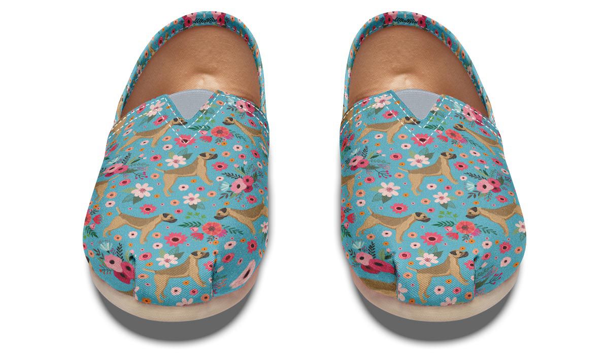 Border Terrier Flower Casual Shoes