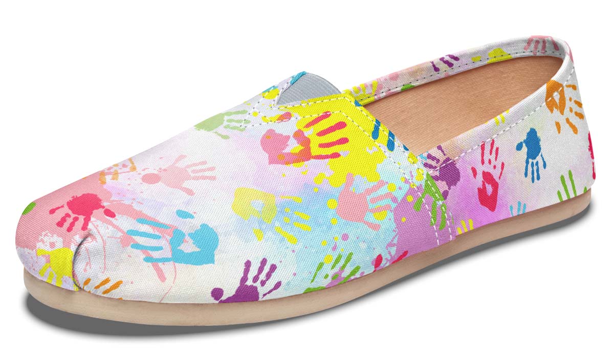 Colorful Handprint Casual Shoes