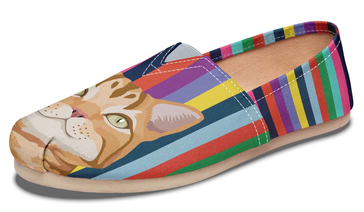 Colorful Tabby Cat Casual Shoes